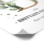 Letter B New Baby Monogram Birth Print Green Poster (Ecke)