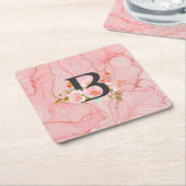 Letter B Rechteckiger Pappuntersetzer (angewinkelt)