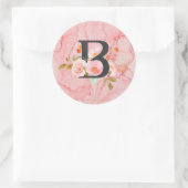 Letter B Runder Aufkleber (Tasche)