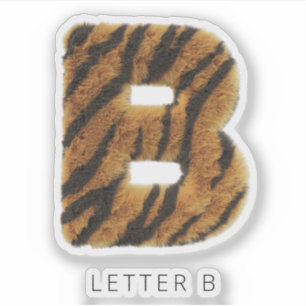 Letter-B-Tigerfell Aufkleber