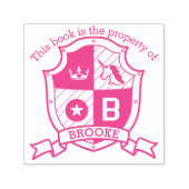 Letter B Wappen individuelle Name Einhornbibliothe Permastempel (Design)