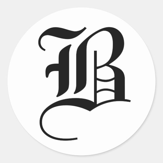 Letter B Wedding Alphabet von Janz White Runder Aufkleber (Vorderseite)