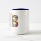 Letter B with sunflowers mug Zweifarbige Tasse (Vorderseite Links)