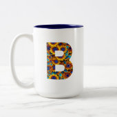 Letter B with sunflowers mug Zweifarbige Tasse (Links)