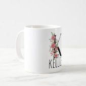 Letter BirthFlower Monogram Name Mug Kaffeetasse (Vorderseite Links)