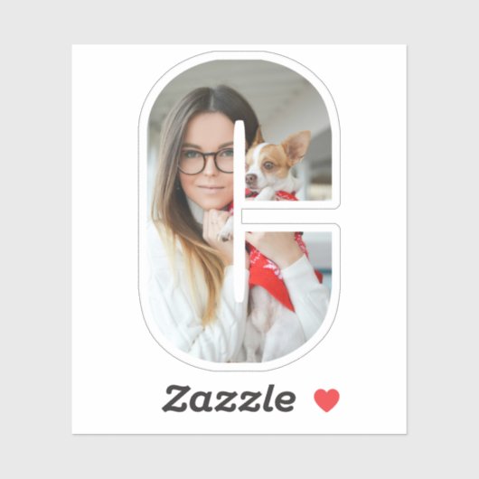 Letter C Alphabet & Photo Custom-Cut Vinyl Sticker (Blatt)