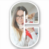 Letter C Alphabet & Photo Custom-Cut Vinyl Sticker (Vorderseite)