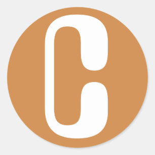 Letter C Amelia Alphabet von Janz White Peru Gold Runder Aufkleber