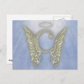 Letter C Angel Monogram Postkarte (Vorne/Hinten)