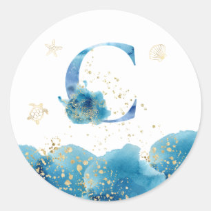 *~* LETTER C - Aufkleber für den Meeresstrand