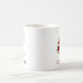 Letter C Burgundy Blush Floral Kaffeetasse (Mittel)