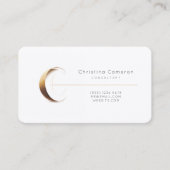 Letter C Calligraphie Gold/Schwarz-Farbmonogramm Visitenkarte (Vorderseite)