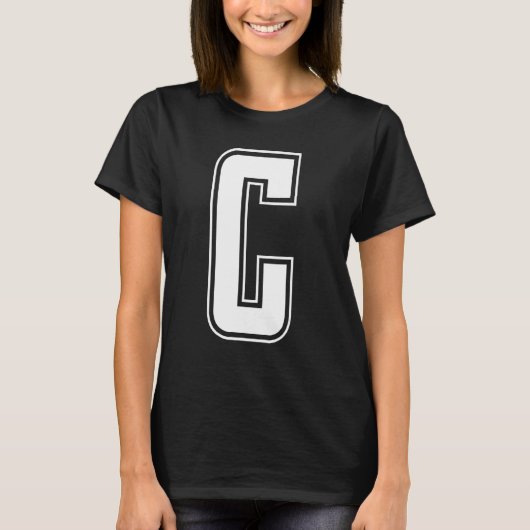 Letter C Capital Alphabet Initial Cheerleading Mon T-Shirt (Vorderseite)