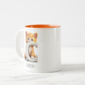 Letter C Cat Alphabet Monogram Coffee Tasse (Vorderseite Links)