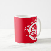Letter C Christmas Monogram, Anfangsname Rot Kaffeetasse (VorderseiteRechts)