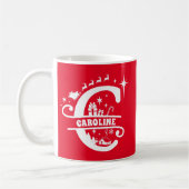 Letter C Christmas Monogram, Anfangsname Rot Kaffeetasse (Links)