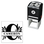 Letter C Classic Foliage Family Name Monogram Permastempel (Beispiel)