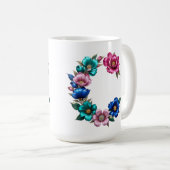 Letter C Coffee Tasse - Blumendesign für Geschenke (VorderseiteRechts)