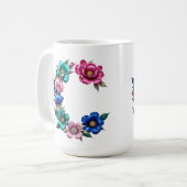 Letter C Coffee Tasse - Blumendesign für Geschenke (Vorderseite Links)