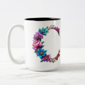 Letter C Coffee Tasse - Blumendesign für Geschenke (Links)