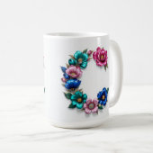 Letter C Coffee Tasse - Blumendesign für Geschenke (VorderseiteRechts)