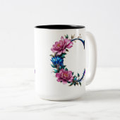 Letter C Coffee Tasse - Blumendesign für Geschenke (VorderseiteRechts)