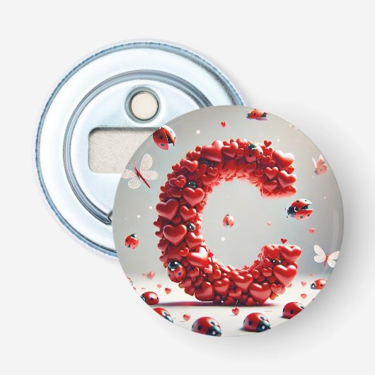 Letter C Creative Heart Cluster Flaschenöffner (Vorderseite)