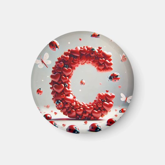 Letter C Creative Heart Cluster Magnet (Vorne)