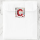 Letter C Creative Heart Cluster Quadratischer Aufkleber (Tasche)