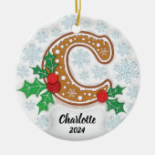 Letter C Custom Christmas Monogram Ornament (Vorne)