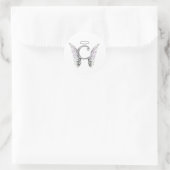 Letter C Erste Monogramm mit Angel Wings & Halo Runder Aufkleber (Tasche)