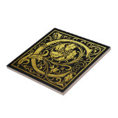 Letter C First Letter Imitat Gold Black Fliese (Seite)