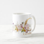 Letter C - Gold Floral Name Schwesterfreund Kaffeetasse (VorderseiteRechts)