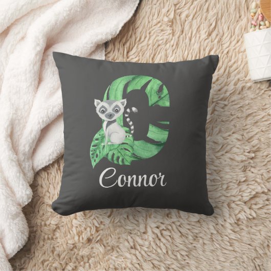 Letter C Lemur Throw Kissen (Decke)