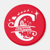 Letter C Monogram, Initial Family Name Greeting Magnet (Vorne)