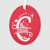 Letter C Monogram, Initial Family Name Greeting Ornament (Vorderseite)
