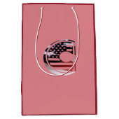 Letter C Monogram Initial USA Mittlere Geschenktüte (Vorderseite)