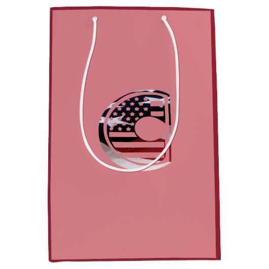 Letter C Monogram Initial USA Mittlere Geschenktüte (Vorderseite)