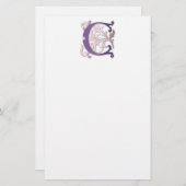 Letter C Monogram-Lilie Briefpapier (Vorne/Hinten)