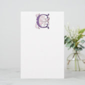 Letter C Monogram-Lilie Briefpapier (Stehend Vorderseite)