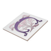 Letter C Monogram-Lilie Fliese (Seite)