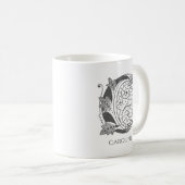 Letter C Monogram Modern Name Kaffeetasse (VorderseiteRechts)