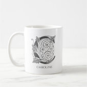Letter C Monogram Modern Name Kaffeetasse (Links)