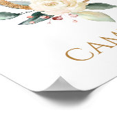 Letter C Monogram white creme Rose Kinderzimmer Po Poster (Ecke)