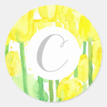 Letter C Monogram Yellow Tulip Blume