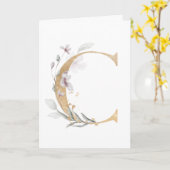 Letter C Monogramm Karte (Gelbe Blume)