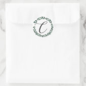 Letter C Monogramm Minimalistischer botanischer Le Runder Aufkleber (Tasche)