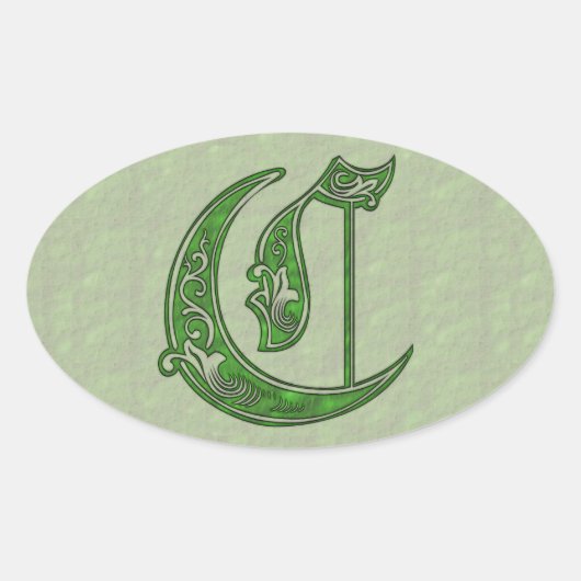 Letter C Oval-Aufkleber Ovaler Aufkleber (Vorderseite)