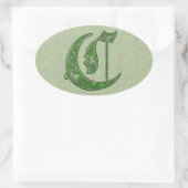 Letter C Oval-Aufkleber Ovaler Aufkleber (Tasche)