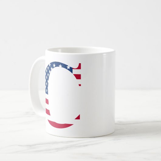 Letter C Patriotische Tasse (Vorderseite Links)